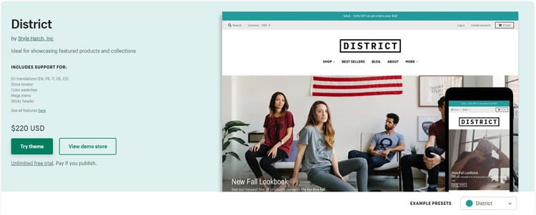 District Shopify theme