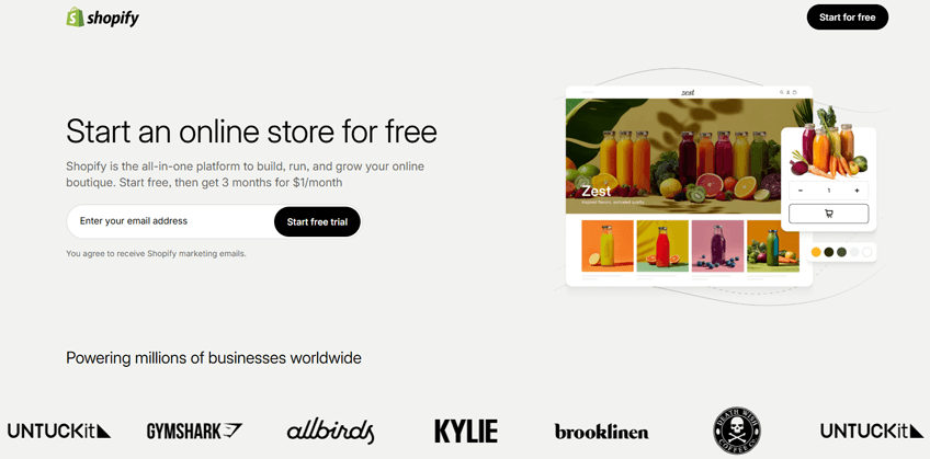 Shopify is an e-commerce platform