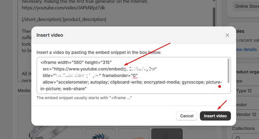 Add Feature Snippet Code for Embed video