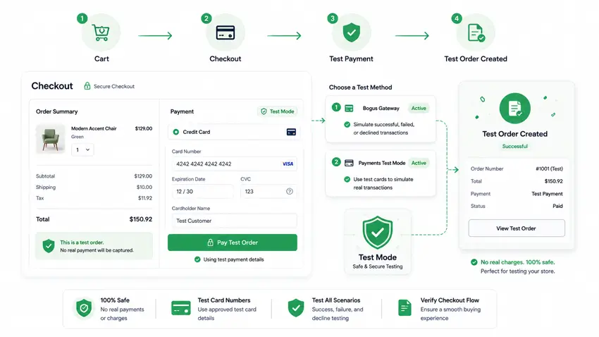 Testing checkout flow illustration