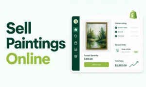 ShopiBuffet thumbnail about how to sell paintings online step by step.