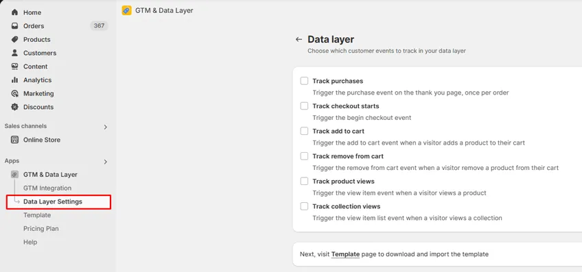 Click on the Data Layer Settings