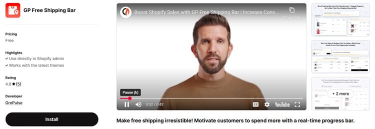 GP Free Shipping Bar