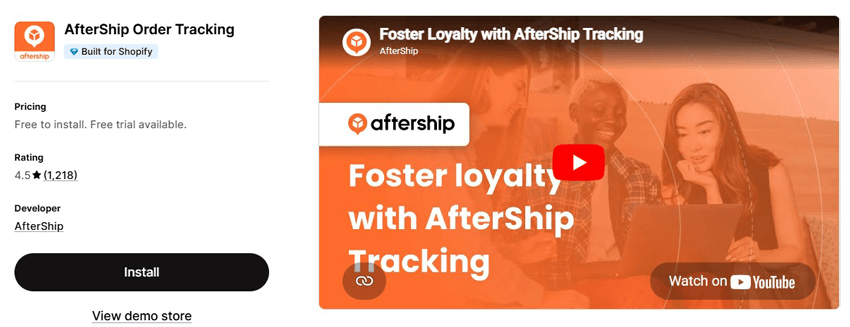 AfterShip Shopify Apps