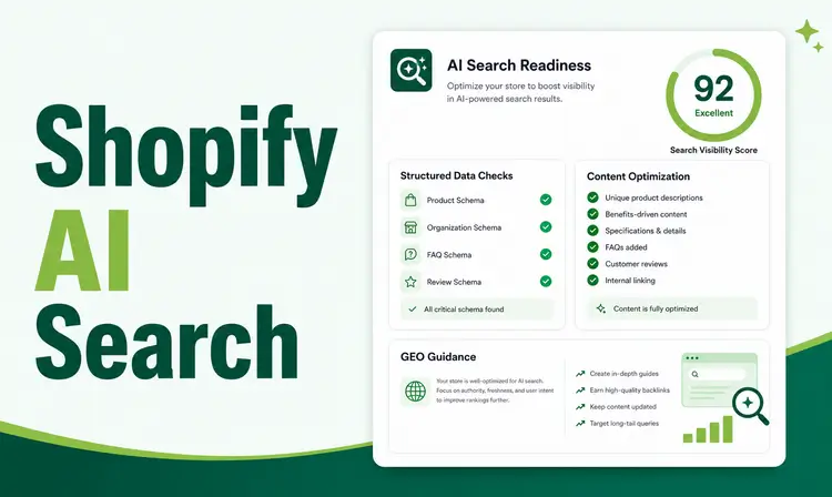 ShopiBuffet thumbnail about optimizing a Shopify store for AI search in 2026.